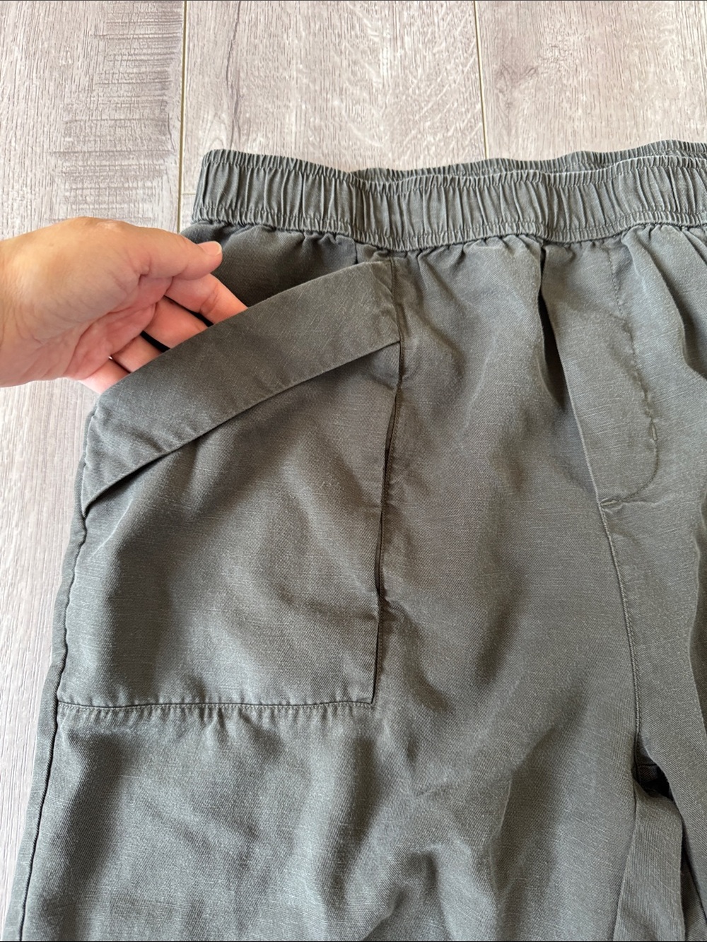 Vuori Trestles Twill Jogger Pants Kale Green Lyocell Linen Utility Joggers Large - Picture 4 of 7